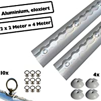 NTG Riel de aluminio para aerolíneas- forma semicircular con orificios (2 unidades- 2 m)